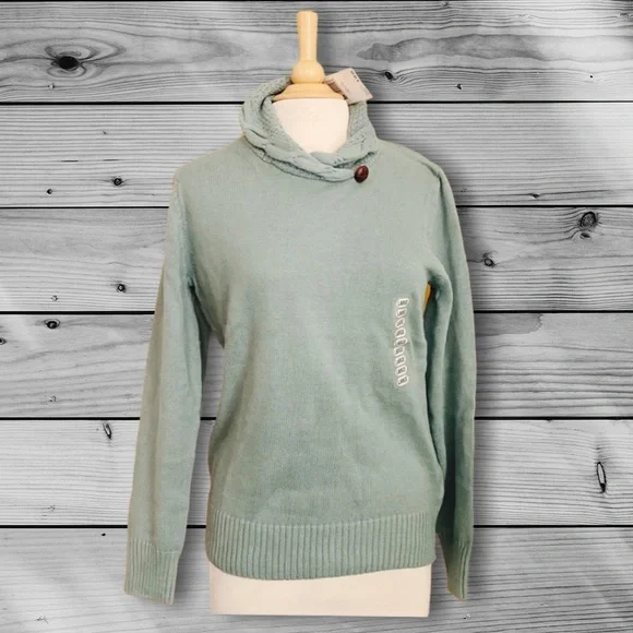 Vintage Jeanne Pierre Seafoam Cowl Neck Sweater - Picture 2 of 13